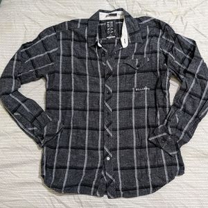 Billabong Grey plaid flannel shirt button down
